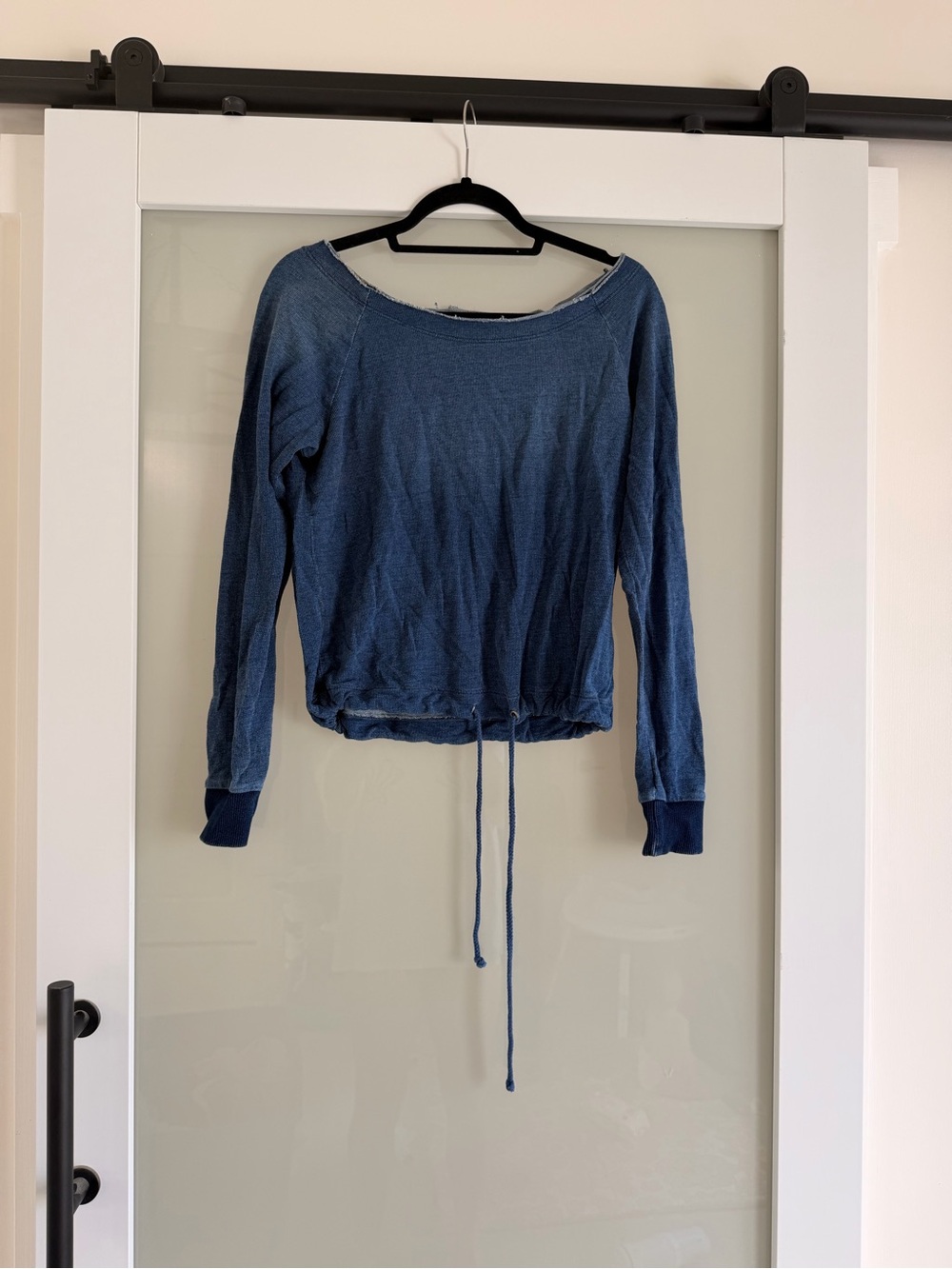 Bella Dahl Indigo Blue Long-Sleeve Drawstring Sweatshirt